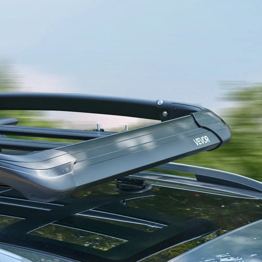 VEVOR Roof Rack Cargo Carrier, 48 x 40 x 5.6 in, Universal Rooftop Cargo Basket, Car Top Luggage Holder with 150 lbs Max Load Capacity, 4.1 in Fence, Anti-Rust Alloy Steel, Wind Fairing, for SUV Car