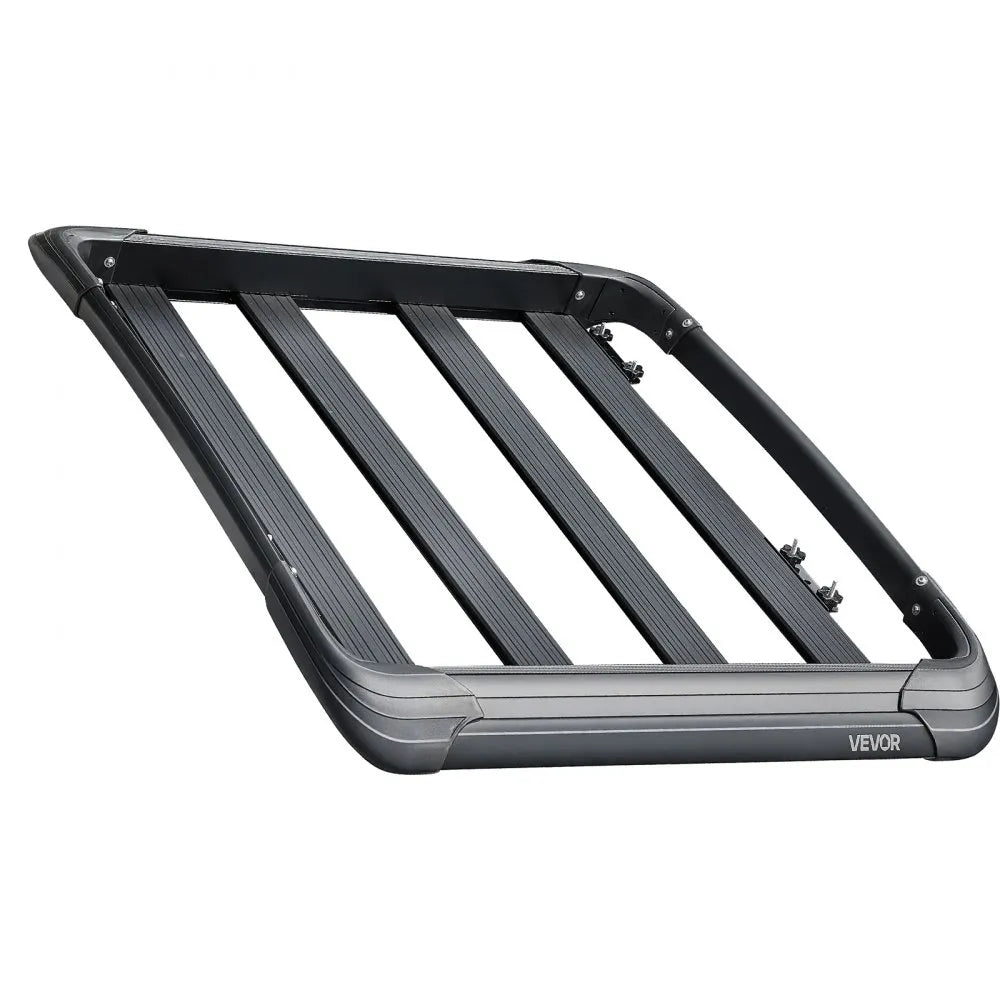 VEVOR Roof Rack Cargo Carrier, 48 x 40 x 5.6 in, Universal Rooftop Cargo Basket, Car Top Luggage Holder with 150 lbs Max Load Capacity, 4.1 in Fence, Anti-Rust Alloy Steel, Wind Fairing, for SUV Car