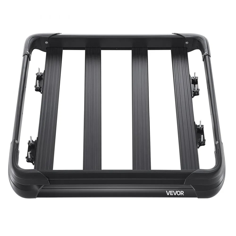 VEVOR Roof Rack Cargo Carrier, 48 x 40 x 5.6 in, Universal Rooftop Cargo Basket, Car Top Luggage Holder with 150 lbs Max Load Capacity, 4.1 in Fence, Anti-Rust Alloy Steel, Wind Fairing, for SUV Car