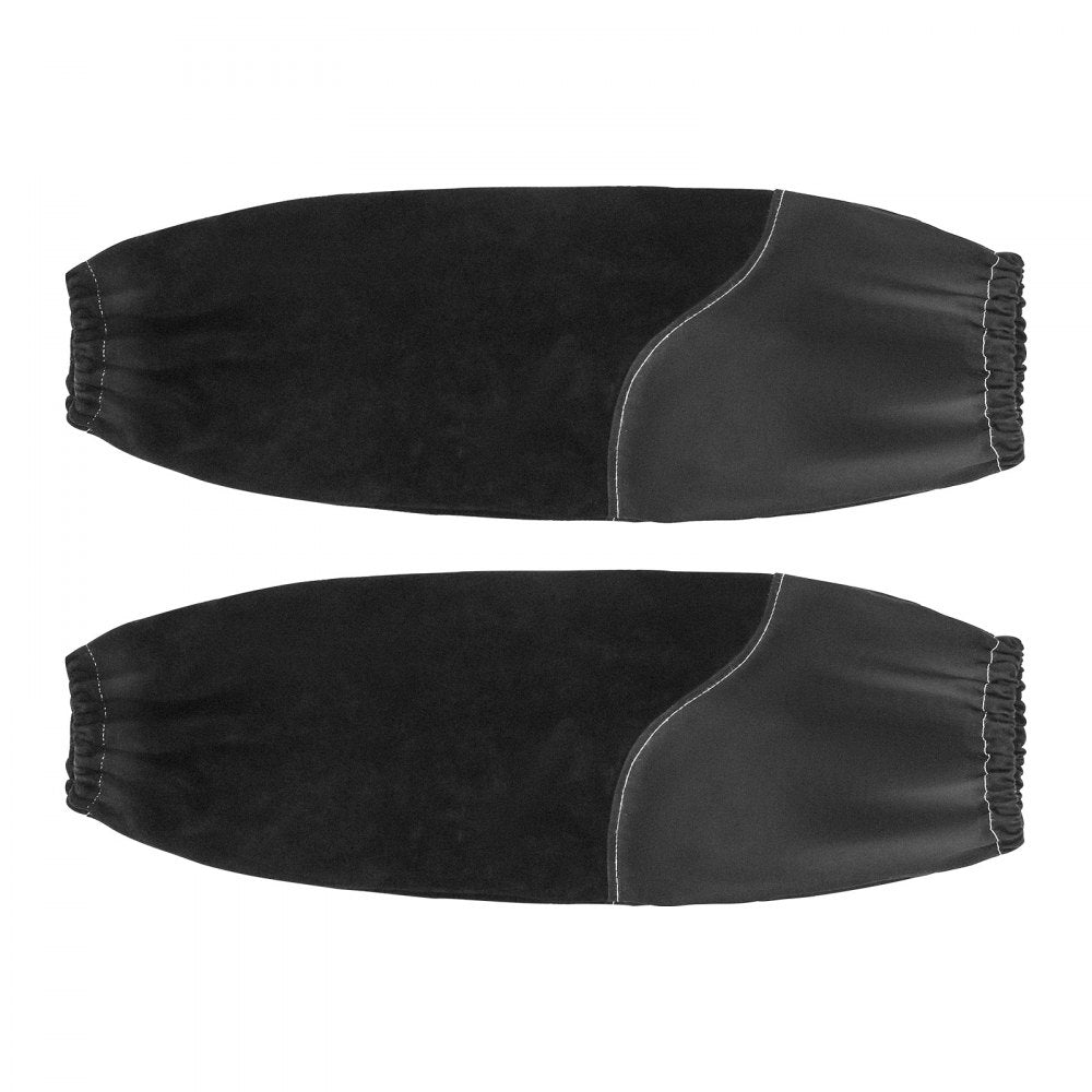 VEVOR Flame Resistant Welding Work Sleeves, Heavy Duty Cowhide Leather & FR Cotton Arm Protection Sleeves for Men Women - with Elastic Cuffs for Welding, Blacksmithing, Woodworking