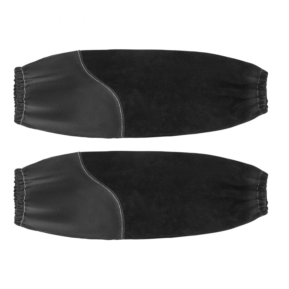 VEVOR Flame Resistant Welding Work Sleeves, Heavy Duty Cowhide Leather & FR Cotton Arm Protection Sleeves for Men Women - with Elastic Cuffs for Welding, Blacksmithing, Woodworking