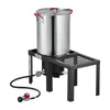 VEVOR 30 QT Turkey Fryer Set and Seafood Boiler Aluminum Deep Frying Pot, Outdoor Cooker for Crawfish, Crab, Lobster, Complete Cooking Kit with Basket, Side Table, Stand, 54,000 BTU Propane Burner
