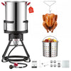VEVOR 30 QT Turkey Fryer Set and Seafood Boiler Stainless Steel Frying Pot, Outdoor Cooker for Crawfish, Crab, Shrimp, Lobster, Complete Deep Cooking Kit with Basket, Stand, 54,000 BTU Propane Burner