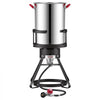 VEVOR 30 QT Turkey Fryer Set and Seafood Boiler Stainless Steel Frying Pot, Outdoor Cooker for Crawfish, Crab, Shrimp, Lobster, Complete Deep Cooking Kit with Basket, Stand, 54,000 BTU Propane Burner