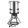VEVOR 30 QT Turkey Fryer Set and Seafood Boiler Stainless Steel Frying Pot, Outdoor Cooker for Crawfish, Crab, Shrimp, Lobster, Complete Deep Cooking Kit with Basket, Stand, 54,000 BTU Propane Burner