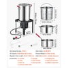 VEVOR 30 Qt. Turkey and 10 Qt. Fish Fryer Seafood Boiler Stainless Steel, Outdoor Cooker for Crawfish, Crab, Shrimp, Lobster, Complete Deep Steamer Kit with Basket, Stand, 54,000 BTU Propane Burner