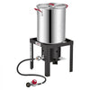 VEVOR 30 Qt. Turkey and 10 Qt. Fish Fryer Seafood Deep Boiler Aluminum, Outdoor Cooker for Crawfish, Crab, Shrimp, Lobster, Complete Steamer Kit with Basket, Stand, and 54,000 BTU Propane Burner