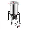 VEVOR 30 Qt. Turkey and 10 Qt. Fish Fryer Seafood Deep Boiler Aluminum, Outdoor Cooker for Crawfish, Crab, Shrimp, Lobster, Complete Steamer Kit with Basket, Stand, and 54,000 BTU Propane Burner
