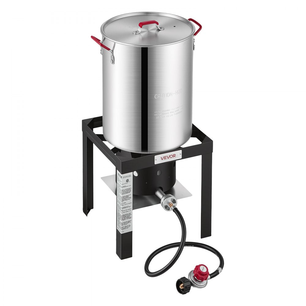 VEVOR 30 Qt. Turkey and 10 Qt. Fish Fryer Seafood Deep Boiler Aluminum, Outdoor Cooker for Crawfish, Crab, Shrimp, Lobster, Complete Steamer Kit with Basket, Stand, and 54,000 BTU Propane Burner