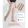 VEVOR FR Pants for Men, 9 oz 100% Cotton, Flame-Resistant Cargo Pants with Multi-Pockets and Elastic Waist, Reinforced Tear-proof Stitching, Ideal for Welding Work and Casual Wear, L Size, Khaki