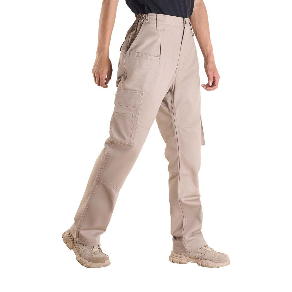 VEVOR FR Pants for Men, 9 oz 100% Cotton, Flame-Resistant Cargo Pants with Multi-Pockets and Elastic Waist, Reinforced Tear-proof Stitching, Ideal for Welding Work and Casual Wear, M Size, Khaki