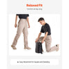 VEVOR FR Pants for Men, 9 oz 100% Cotton, Flame-Resistant Cargo Pants with Multi-Pockets and Elastic Waist, Reinforced Tear-proof Stitching, Ideal for Welding Work and Casual Wear, XL Size, Khaki