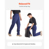 VEVOR FR Pants for Men, 9 oz 100% Cotton, Flame-Resistant Cargo Pants with Multi-Pockets and Elastic Waist, Reinforced Tear-proof Stitching, Ideal for Welding Work and Casual Wear, M Size, Dark Blue