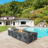 VEVOR Glass Wind Guard for Rectangular Fire Pit Table 30 x 14 x 7.5 Inch, 0.31 inch Thick and Sturdy Tempered Glass Panel with Hard Aluminum Corner Bracket & Rubber Feet, Easy to Assemble