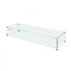 VEVOR Glass Wind Guard for Rectangular Fire Pit Table 30 x 14 x 7.5 Inch, 0.31 inch Thick and Sturdy Tempered Glass Panel with Hard Aluminum Corner Bracket & Rubber Feet, Easy to Assemble