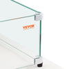 VEVOR Glass Wind Guard for Rectangular Fire Pit Table 30 x 14 x 7.5 Inch, 0.31 inch Thick and Sturdy Tempered Glass Panel with Hard Aluminum Corner Bracket & Rubber Feet, Easy to Assemble