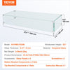 VEVOR Gas Fire Pit Wind Guard for Square Fire Table, 23.5 x 7.5 x 6.5 inch Clear Tempered Wind Guard for Firepits, 0.31 inch Thick Square Glass Shield, Glass Panel with Hard Corner Bracket & Feet
