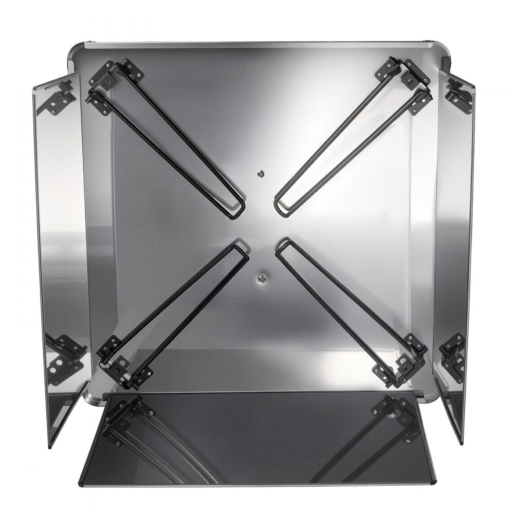 VEVOR Fire Pit Heat Deflector, 25.4x25.4x14.6 inch Square Outdoor Burner Cover, Stainless Steel Bonfire Camping Wood Burning, Push Heat Down and Out with 4 Foldable Legs & Carrying Handle