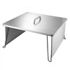 VEVOR Fire Pit Heat Deflector, 25.4x25.4x14.6 inch Square Outdoor Burner Cover, Stainless Steel Bonfire Camping Wood Burning, Push Heat Down and Out with 4 Foldable Legs & Carrying Handle