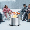 VEVOR Fire Pit Heat Deflector for Solo Stove Yukon, 25 inch Bonfire Round for Wood Burning Fire Pit, 304 Stainless Steel Heat Diffuser, Detachable Burner Cover Camping Accessories