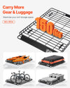 VEVOR Roof Rack Basket, 64 x 50 x 4.1 in, Universal Rooftop Cargo Carrier with Two 35.4 x 39.4 in Cargo Net,150 lbs Max Car Top Luggage Holder, 4.1 in Fence, Anti-Rust Alloy Steel, for SUV Truck Car