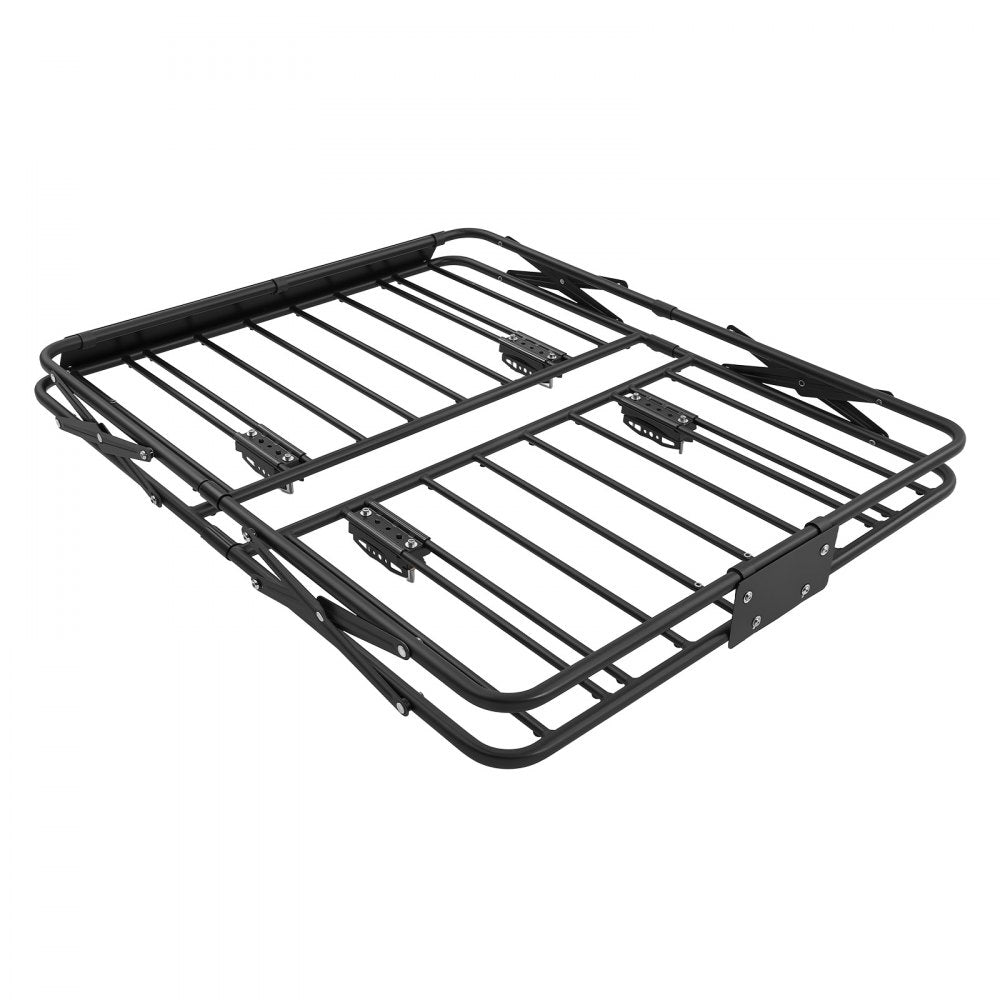 VEVOR Roof Rack Cargo Basket, 46 x 36 x 4 in, Heavy Duty Roof Top Carrier Basket with Folding Design, 200 lbs Capacity, All-Weather Easy-Install Car Top Luggage Holder, Universal Fit for SUV Truck Car