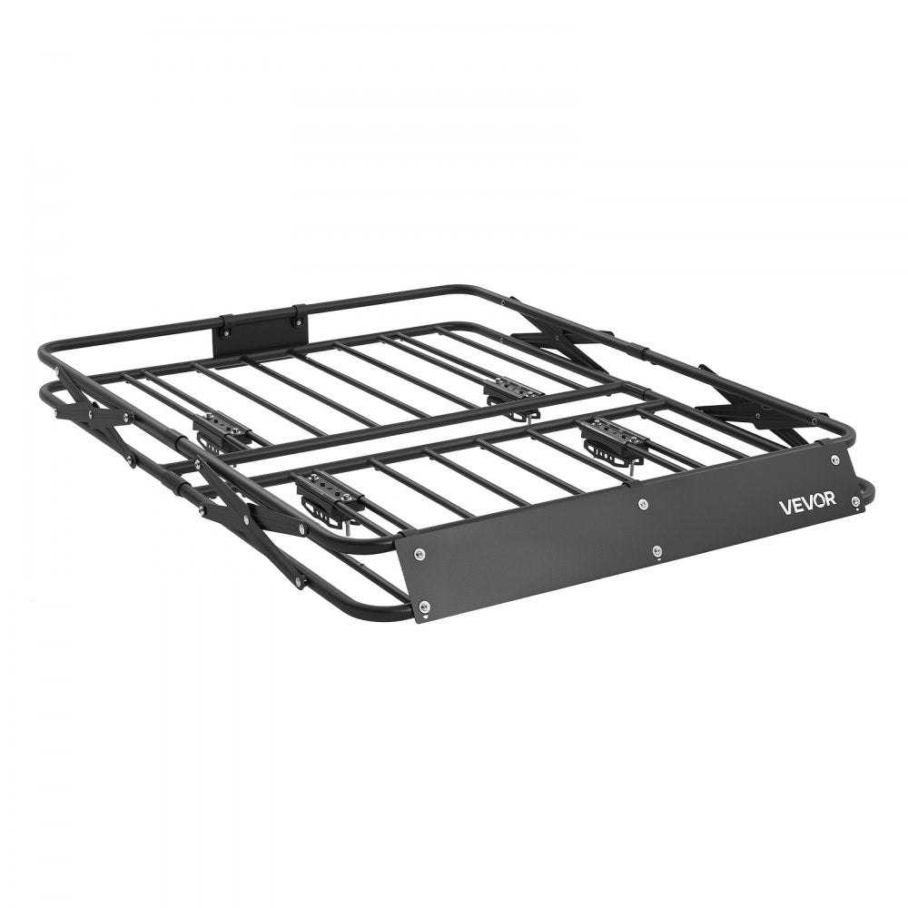 VEVOR Roof Rack Cargo Basket, 46 x 36 x 4 in, Heavy Duty Roof Top Carrier Basket with Folding Design, 200 lbs Capacity, All-Weather Easy-Install Car Top Luggage Holder, Universal Fit for SUV Truck Car