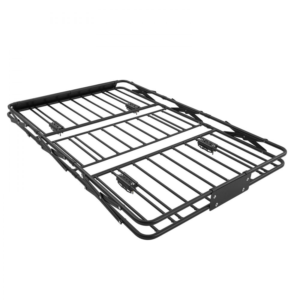 VEVOR Roof Rack Cargo Basket, 64 x 39 x 4 in, Heavy Duty Roof Top Carrier Basket with Folding Design, 200 lbs Capacity, All-Weather Easy-Install Car Top Luggage Holder, Universal Fit for SUV Truck Car
