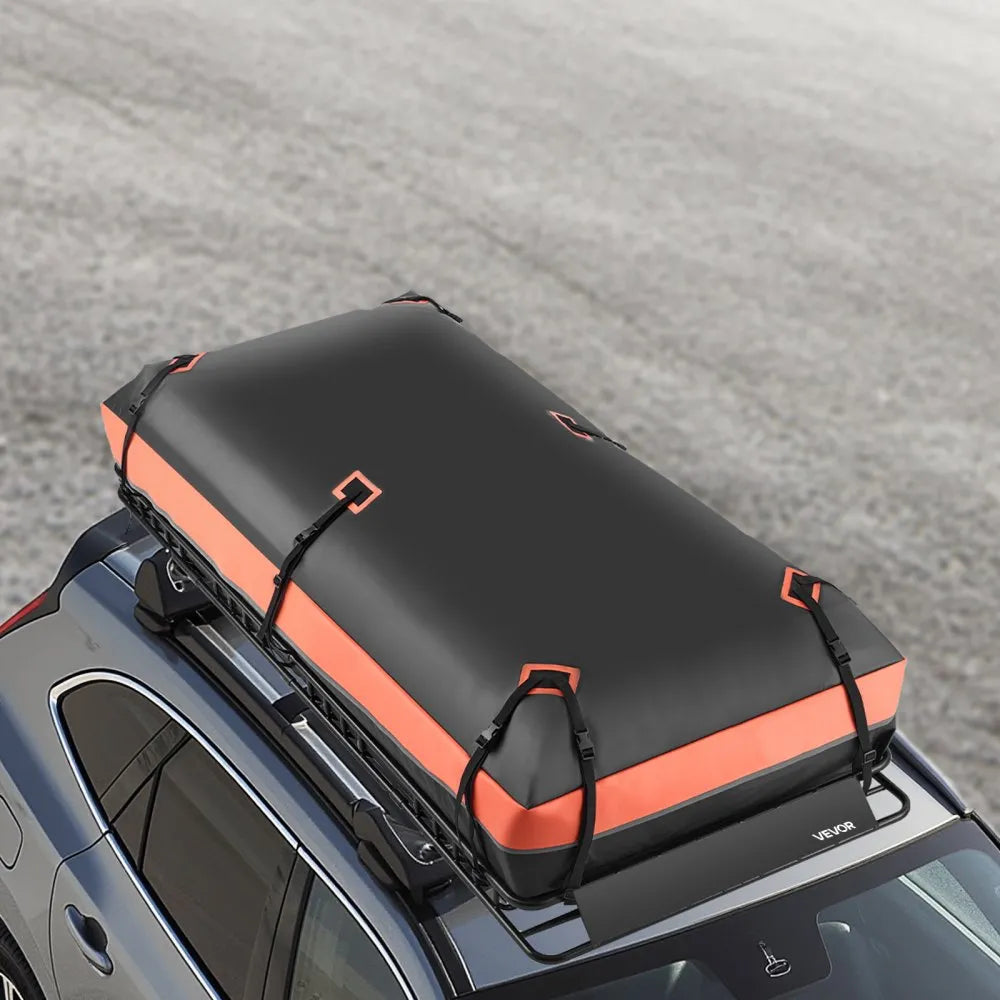 VEVOR Roof Rack Basket, 84 x 39 x 4.1 in, Universal Rooftop Cargo Carrier with 7.9 x 3.9 x 10.2 in Cargo Bag, Net, Ratchet Straps, 250 lbs Max Load Capacity Car Top Luggage Holder, for SUV Truck Car
