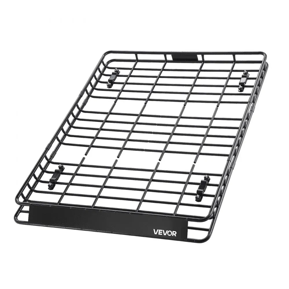 VEVOR Roof Rack Basket, 64 x 50 x 4.1 in, Universal Rooftop Cargo Carrier with Two 35.4 x 39.4 in Cargo Net,150 lbs Max Car Top Luggage Holder, 4.1 in Fence, Anti-Rust Alloy Steel, for SUV Truck Car