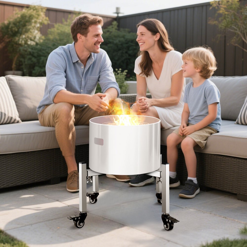 VEVOR Fire Pit Stand, 15-27 inch Adjustable Stretch with 4 Casters, Firepit Stand for Solo Stove Bonfire Ranger Yukon & Other Outside Firepit, Stainless Steel Camping Fire Pit Accessory for Fireplace