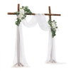 VEVOR Artificial Wedding Arch Flowers Kit, White Wedding Arch Flowers with Drapes Kit (Pack of 3) - 2 Pcs Floral Arrangement, 1 Pcs Sheer Drapes, for Ceremony Bouquets Reception Backdrop Decoration