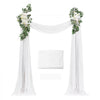 VEVOR Artificial Wedding Arch Flowers Kit, White Wedding Arch Flowers with Drapes Kit (Pack of 3) - 2 Pcs Floral Arrangement, 1 Pcs Sheer Drapes, for Ceremony Bouquets Reception Backdrop Decoration