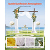 VEVOR Artificial Wedding Arch Flowers Kit, Yellow Wedding Arch Flowers with Drapes Kit (Pack of 3) - 2 Pcs Floral Arrangement, 1 Pcs Sheer Drapes, for Ceremony Bouquets Reception Backdrop Decoration