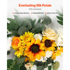 VEVOR Artificial Wedding Arch Flowers Kit, Yellow Wedding Arch Flowers with Drapes Kit (Pack of 3) - 2 Pcs Floral Arrangement, 1 Pcs Sheer Drapes, for Ceremony Bouquets Reception Backdrop Decoration