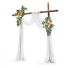 VEVOR Artificial Wedding Arch Flowers Kit, Yellow Wedding Arch Flowers with Drapes Kit (Pack of 3) - 2 Pcs Floral Arrangement, 1 Pcs Sheer Drapes, for Ceremony Bouquets Reception Backdrop Decoration