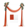VEVOR Artificial Wedding Arch Flowers Kit, Orange Wedding Arch Flowers with Drapes Kit (Pack of 4) - 2 Pcs Floral Arrangement, 2 Pcs Sheer Drapes, for Ceremony Bouquets Reception Backdrop Decoration