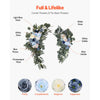 VEVOR Artificial Wedding Arch Flowers Kit, Blue Wedding Arch Flowers with Drapes Kit (Pack of 4) - 2 Pcs Floral Arrangement, 2 Pcs Sheer Drapes, for Ceremony Bouquets Reception Backdrop Decoration