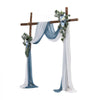 VEVOR Artificial Wedding Arch Flowers Kit, Blue Wedding Arch Flowers with Drapes Kit (Pack of 4) - 2 Pcs Floral Arrangement, 2 Pcs Sheer Drapes, for Ceremony Bouquets Reception Backdrop Decoration