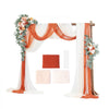 VEVOR Artificial Wedding Arch Flowers Kit, Orange Wedding Arch Flowers with Drapes Kit (Pack of 5) - 2 Pcs Floral Arrangement, 3 Pcs Sheer Drapes, for Ceremony Bouquets Reception Backdrop Decoration