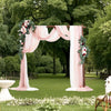 VEVOR Artificial Wedding Arch Flowers Kit, Pink Wedding Arch Flowers with Drapes Kit (Pack of 5) - 2 Pcs Floral Arrangement, 3 Pcs Sheer Drapes, for Ceremony Bouquets Reception Backdrop Decoration
