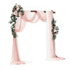 VEVOR Artificial Wedding Arch Flowers Kit, Pink Wedding Arch Flowers with Drapes Kit (Pack of 5) - 2 Pcs Floral Arrangement, 3 Pcs Sheer Drapes, for Ceremony Bouquets Reception Backdrop Decoration