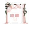 VEVOR Artificial Wedding Arch Flowers Kit, Pink Wedding Arch Flowers with Drapes Kit (Pack of 5) - 2 Pcs Floral Arrangement, 3 Pcs Sheer Drapes, for Ceremony Bouquets Reception Backdrop Decoration