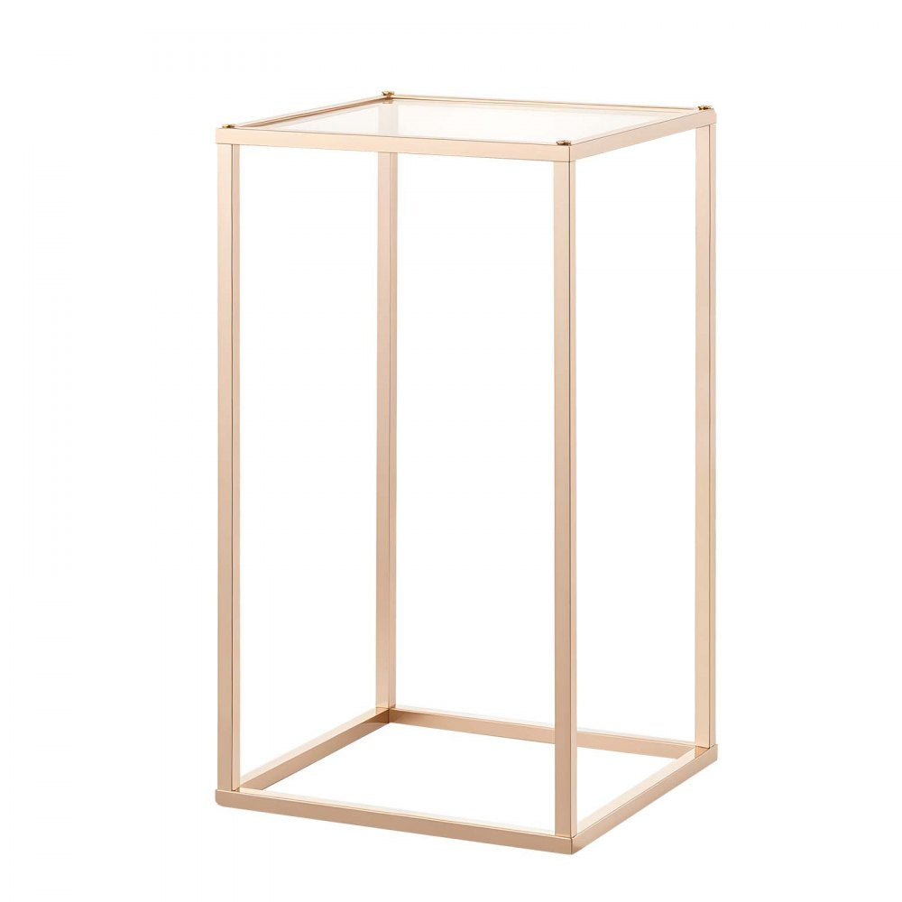 VEVOR Wedding Flower Stand, 10PCS 15.75-inch Column Flower Stand, Floral Stands with Acrylic Laminate, Gold Rectangular Floral Display Rack for Wedding, Party, Birthday, Home,  Gold Centerpiece Stands