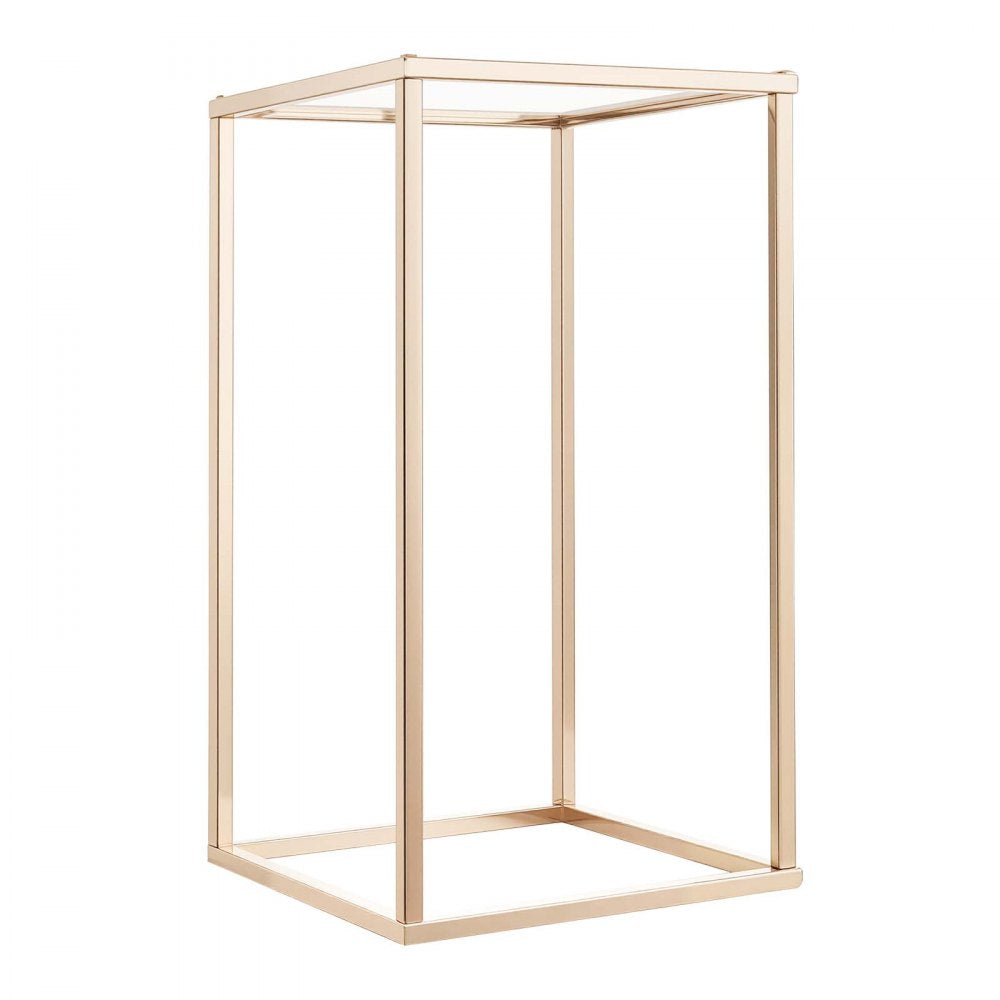 VEVOR Wedding Flower Stand, 10PCS 15.75-inch Column Flower Stand, Floral Stands with Acrylic Laminate, Gold Rectangular Floral Display Rack for Wedding, Party, Birthday, Home,  Gold Centerpiece Stands