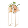 VEVOR Wedding Flower Stand, 10PCS 15.75-inch Column Flower Stand, Floral Stands with Acrylic Laminate, Gold Rectangular Floral Display Rack for Wedding, Party, Birthday, Home,  Gold Centerpiece Stands