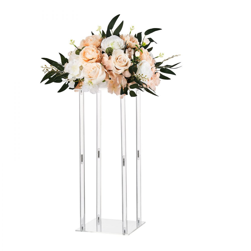 VEVOR Wedding Flower Stand, 10PCS 19.69-inch Column Flower Stand, Floral Stands with Acrylic Laminate, Cylindrical Cubic Floral Display Rack for Wedding, Party, Birthday, Home, Centerpiece Stands