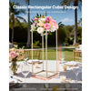 VEVOR Wedding Flower Stand, 10PCS 23.62-inch Column Flower Stand, Floral Stands with Hidden Screw, Rectangular Cubic Floral Display Rack for Wedding, Party, Birthday, Home, French Gold Stands