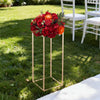 VEVOR Wedding Flower Stand, 10PCS 23.62-inch Column Flower Stand, Floral Stands with Acrylic Laminate, Rectangular Floral Display Rack for Wedding, Party, Birthday, Home, French Gold Stands