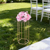 VEVOR Wedding Flower Stand, 10PCS 23.62-inch Column Flower Stand, Floral Stands with Acrylic Laminate, Hexagonal Cubic Floral Display Rack for Wedding, Party, Birthday, Home, French Gold Stands